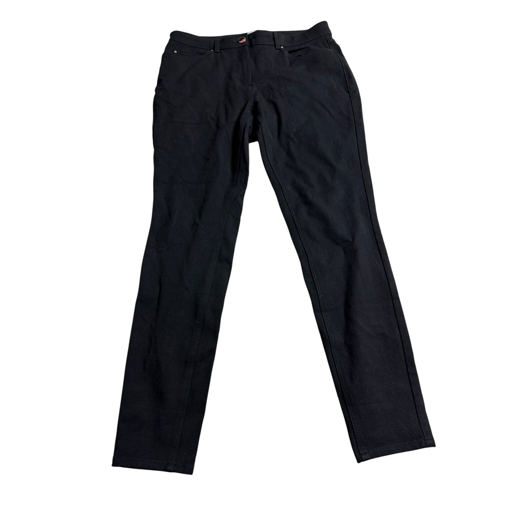 HM Womens Black‎ Skinny Ankle Pants Size 8 Stretch Viscose Cotton Trousers